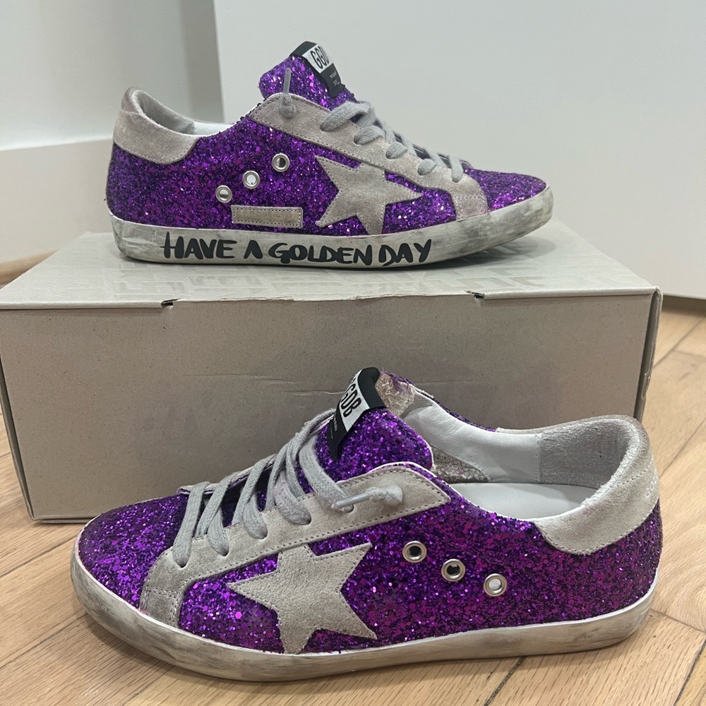 Golden Goose Superstar Violet Glitter Signature